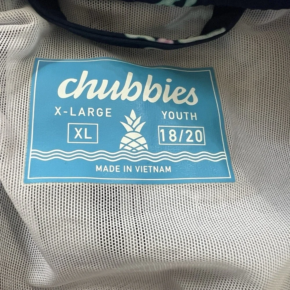 Chubbies Swim Trunks Youth XL 18-20 The Neon Glades NEW Lined Elastic Waist